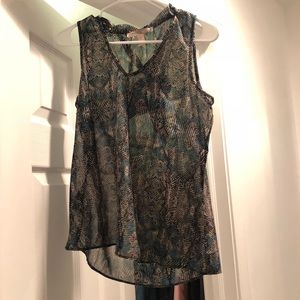 Patterned blouse tank top